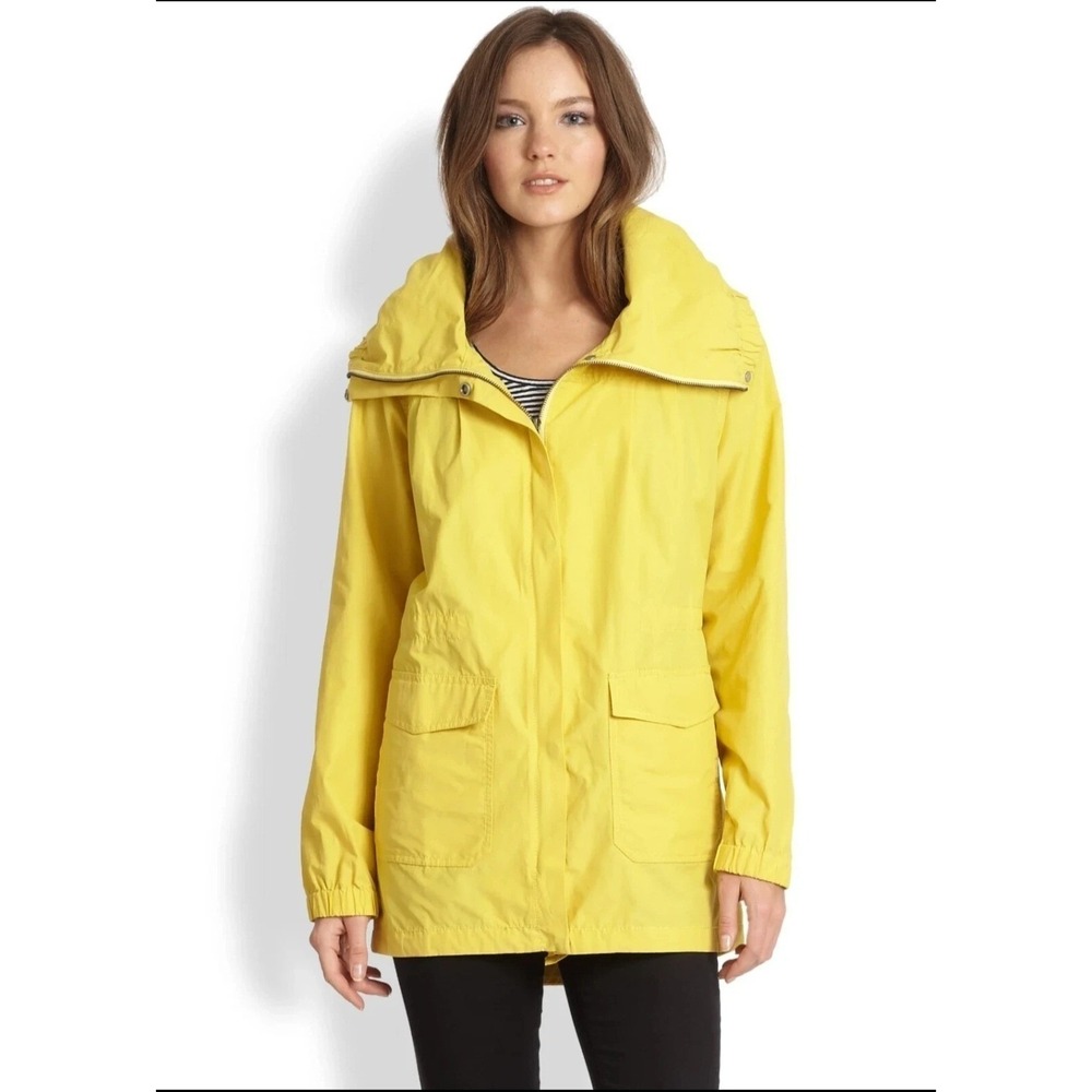 Eileen Fisher Womens Yellow Cotton Nylon Utility Anorak Jacket Large